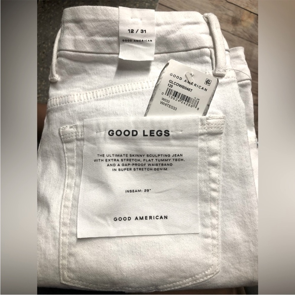 GOOD AMERICAN NWT GOOD LEGS SKINNY STRAIGHT LEG SIZE 12 WHITE JEANS